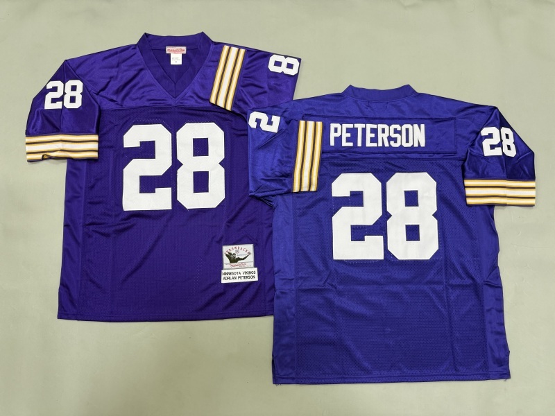 Men 2025 Minnesota Vikings #28 Peterson purple Throwback Limited NFL Jersey style 001->minnesota vikings->NFL Jersey